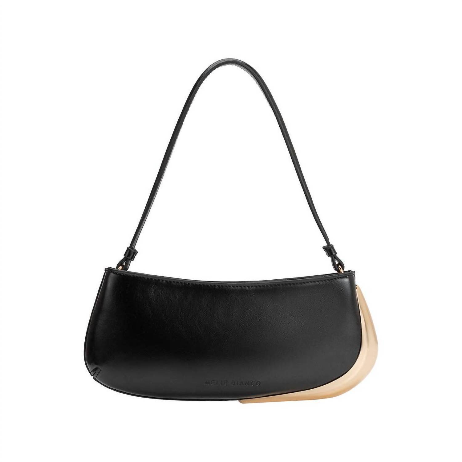 New Melie Bianco Women's Recycled Vegan Leather Shoulder Bag In Sade Black